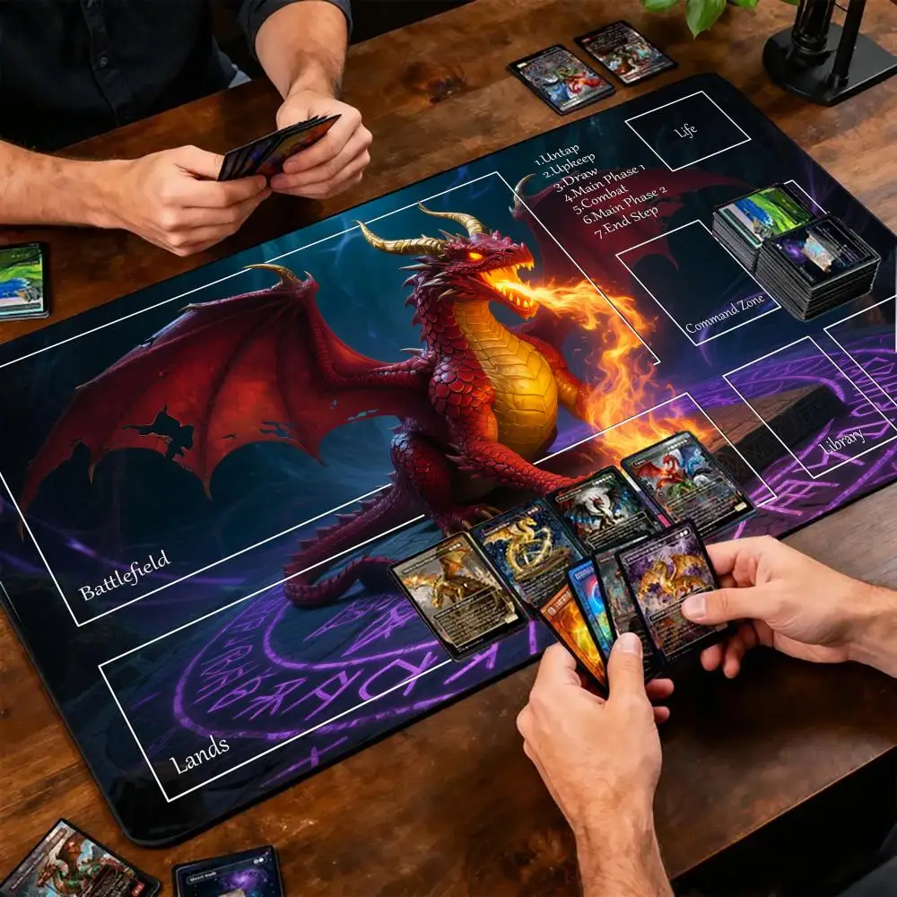 Cool dragon  Office Mouse Pad with Wrist Support Games Desk Mat for MTG tcg,tNon-Slip desk mat,Gaming Mouse padsplaymat