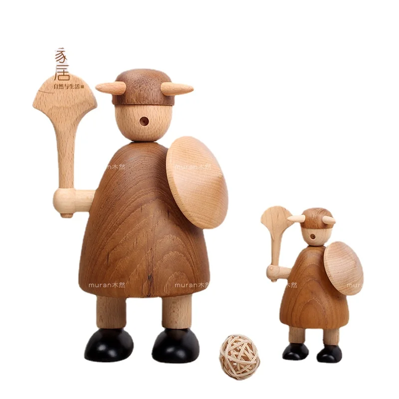 

Home Decoration Wood Crafts Nordic Wooden Viking Puppet Gifts European Home Living Room Ornaments Creativity