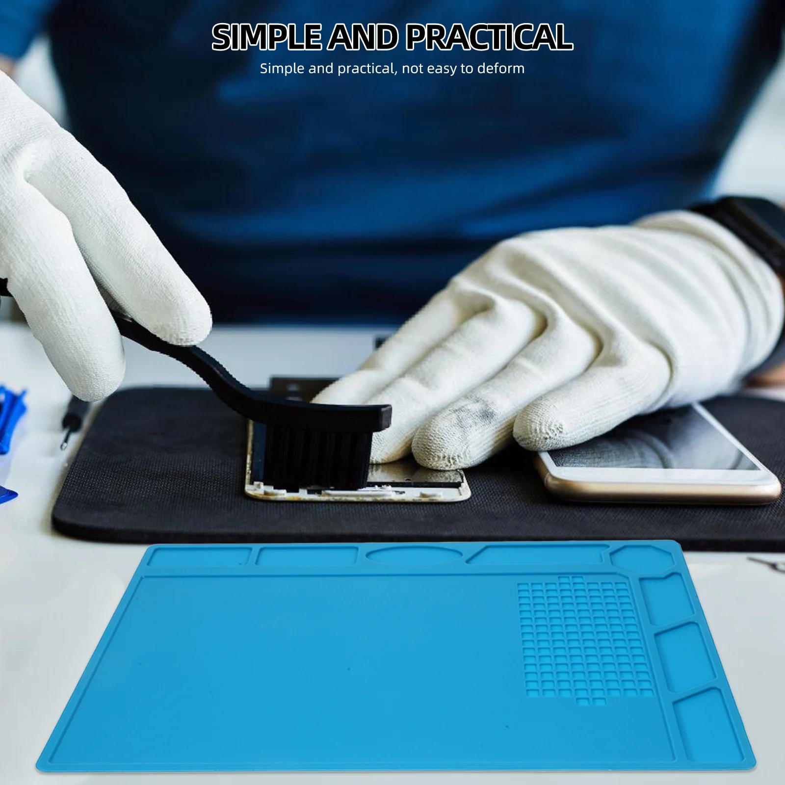 حصيرة لحام معزولة للحرارة وسادة منضدة كبيرة لإصلاح ملحقات محطة لحام الهاتف الكمبيوتر حصيرة لحام