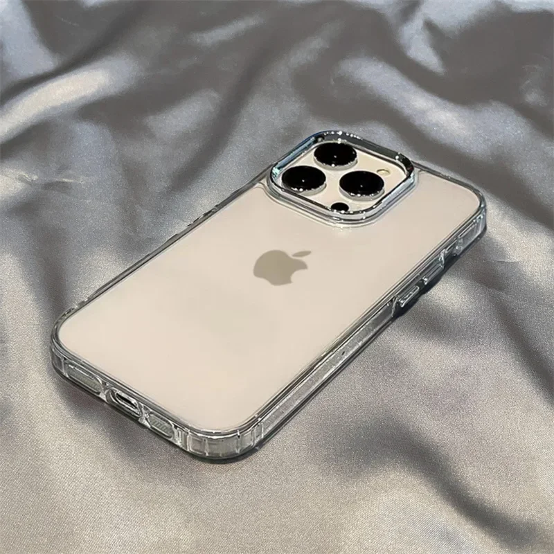 Funda transparente chapada de lujo para iPhone 14 13 12 11 Pro Max X Xs XR Max