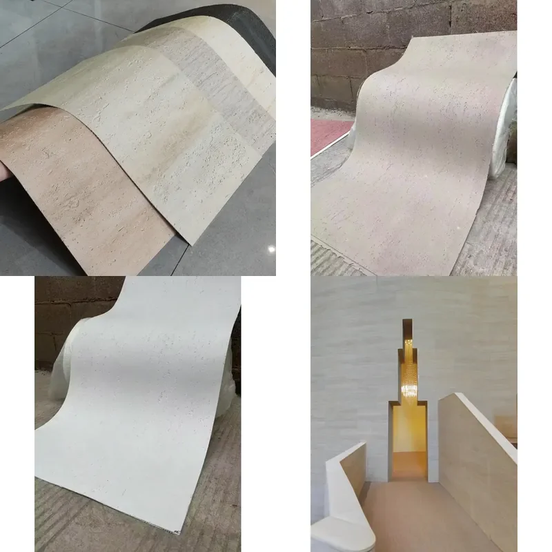 2026 hot sale Modern Design Soft Flexible Striped Big Slab Exterior Natural Tile Wall Stone Cladding Modified Clay SUKE Brand