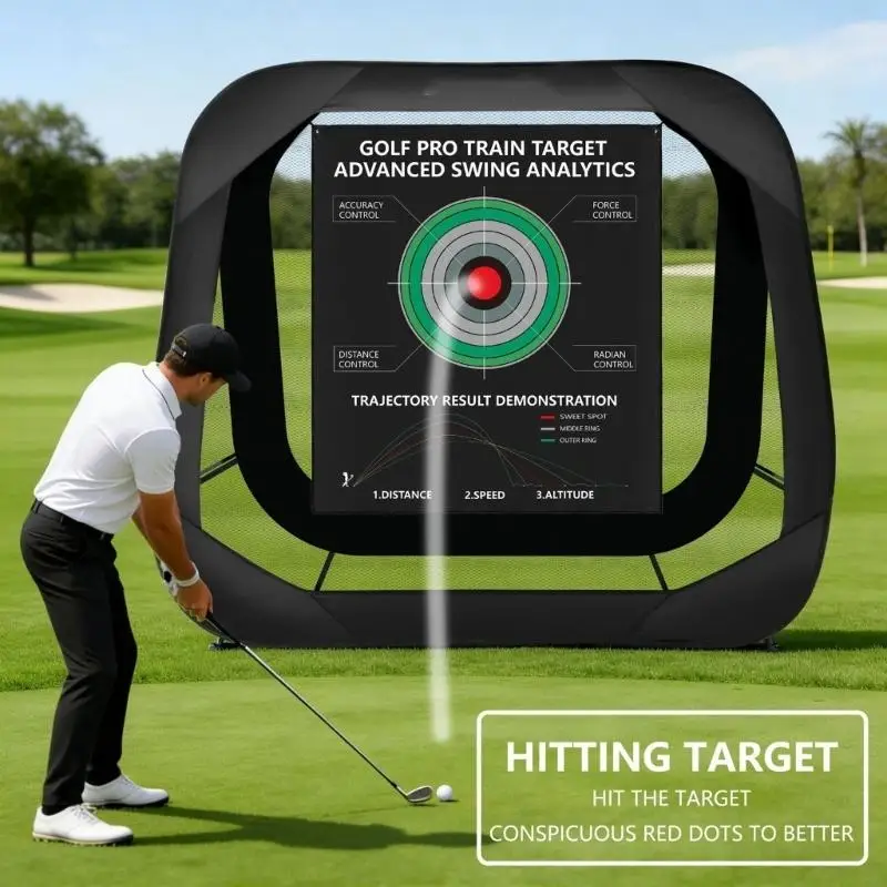 Golf Training Sheet with Printed Guide for Indoor Outdoor Use 4XBB