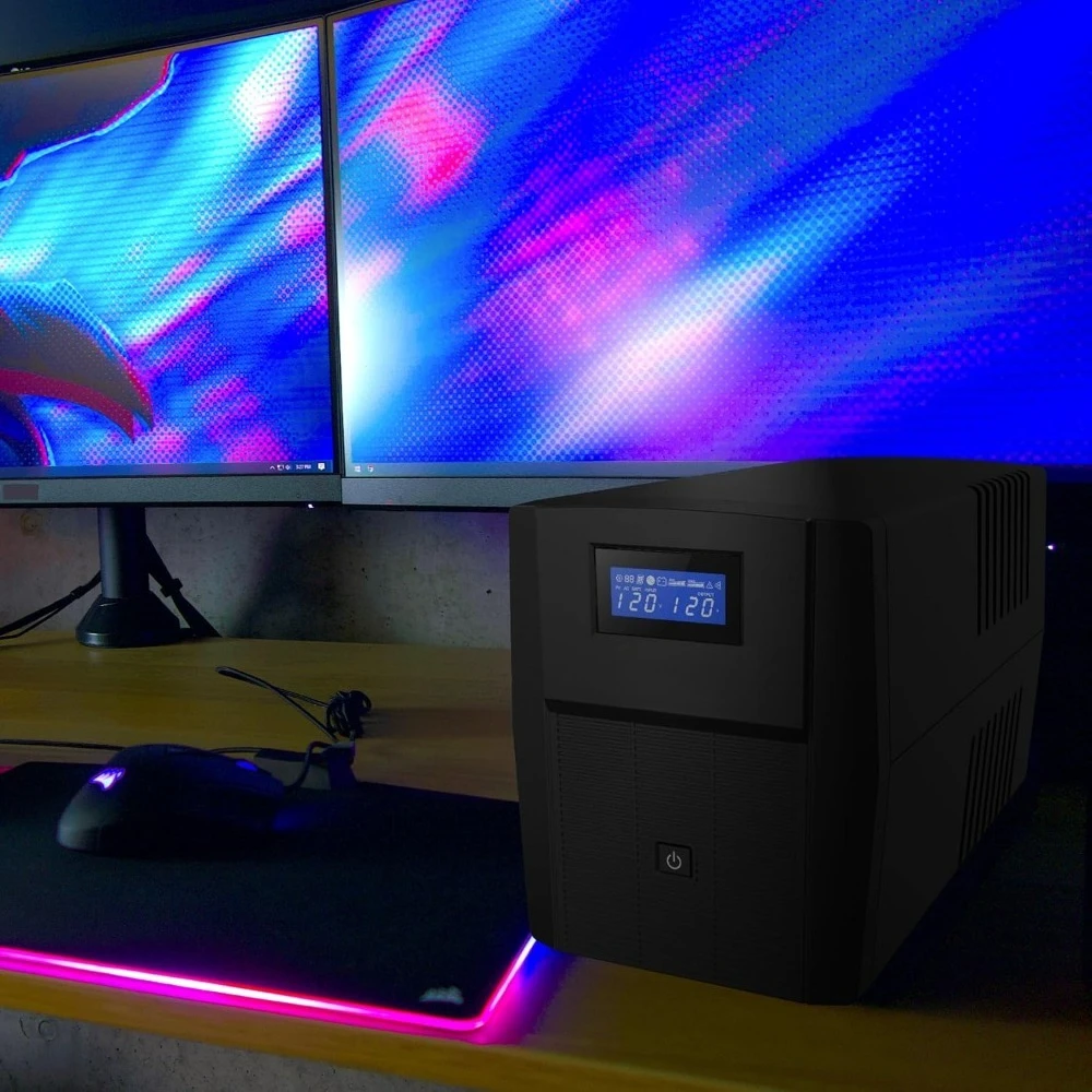 2000VA UPS, AVR, 735J Surge Protection, 8 Outlets, Line Interactive Uninterruptible Power Supply Battery Backup System