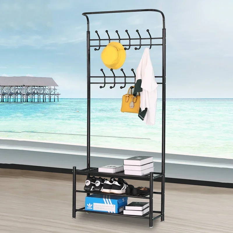 

Metal Standing Coat Rack Clothing Design Bedroom Shoe Rack Clothes Hangers Hallway Space Room Furniture