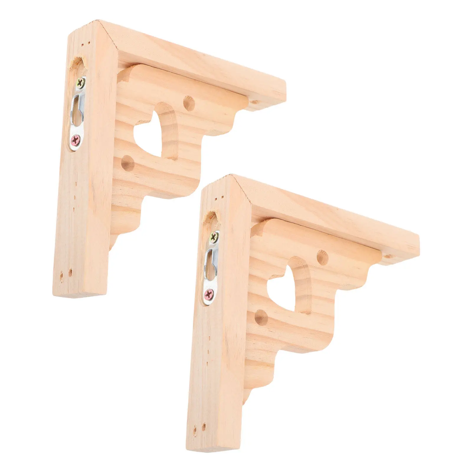 2Pcs Floating Shelf Brackets Triangle Heavy Duty Wall Mounted Wooden Shelf Supports Rack Holder for Bedroom Kitchen Living Room