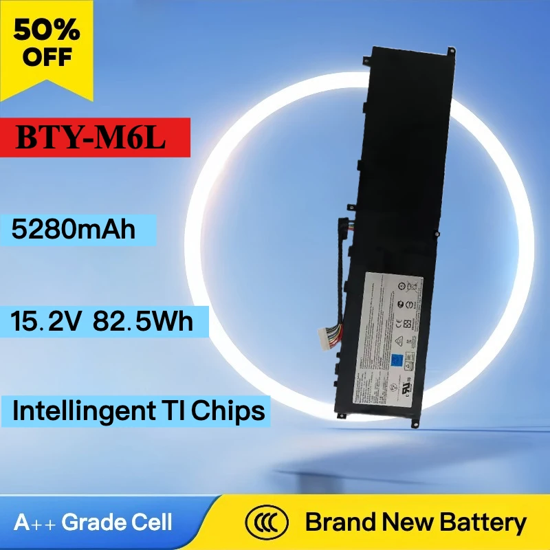 Brand New 5280mAh BTY-M6L Replacement Laptop Battery For MSI Battery Notebook Battery P65 GS65 8RE 8RF 8SF GS75 9SE 9SG 9SF 10SE