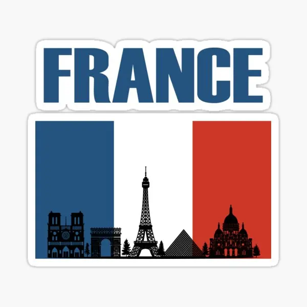 Creative FR France French Flag Map Eiffel Tower Stickers Laptop Truck Car Window Accesorios Bike Helmet Racing Decoration Decals