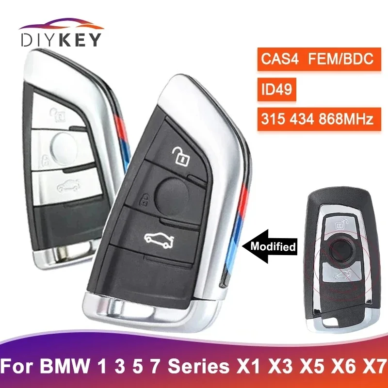 DIYKEY Car Remote Key For BMW 1 3 5 6 7 Series X5 X6 X7 2011-2017 CAS4 CAS4+ FEM F System 315 434 868 MHz ID49 PCF7945 Keyless