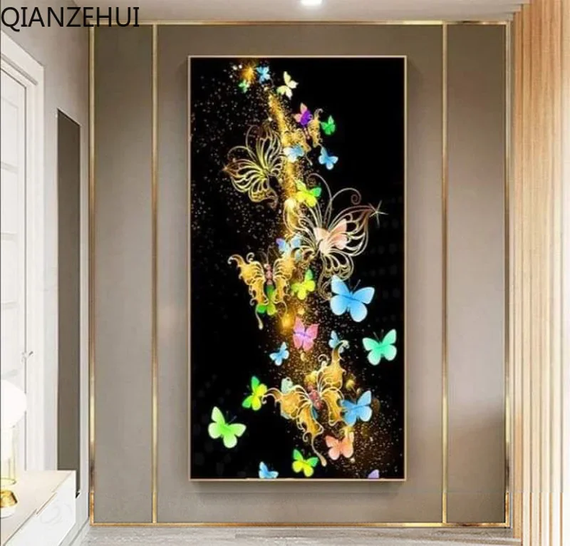 

DIY full Diamond Embroidery,Round Diamond 5D Colorful butterfly animal Living room decoration rhinestone beads Diamond painting