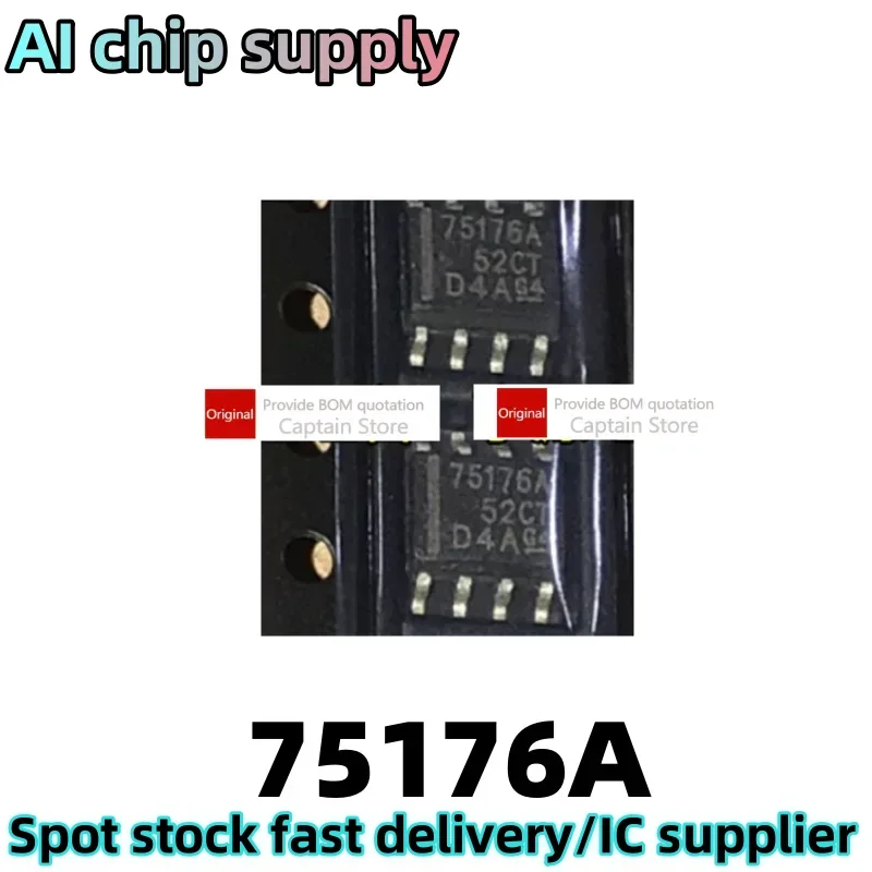 5PCS 75176A 75176B SN75176ADR SOP8 pin power management chip chip IC