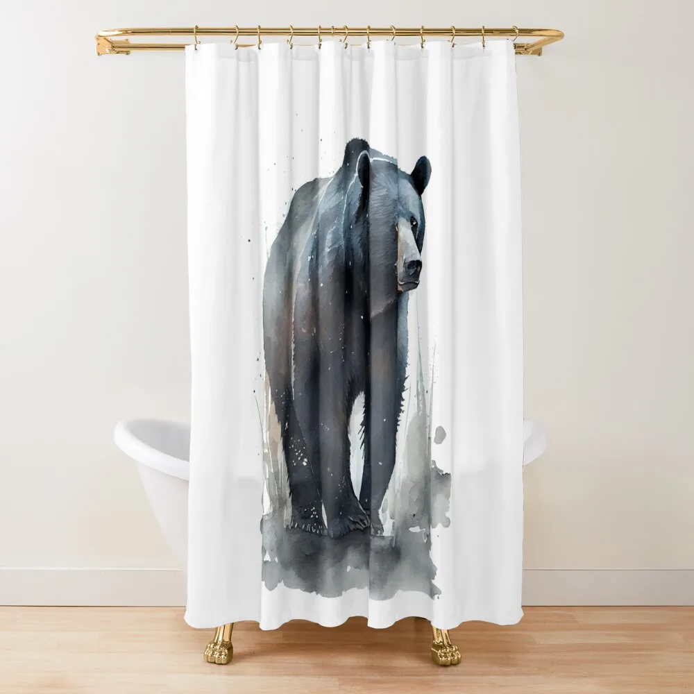 

Majestic Black Bear Wildlife Collection - Watercolor Art Digital Art Shower Curtain Shower For Bathroom Set Curtain