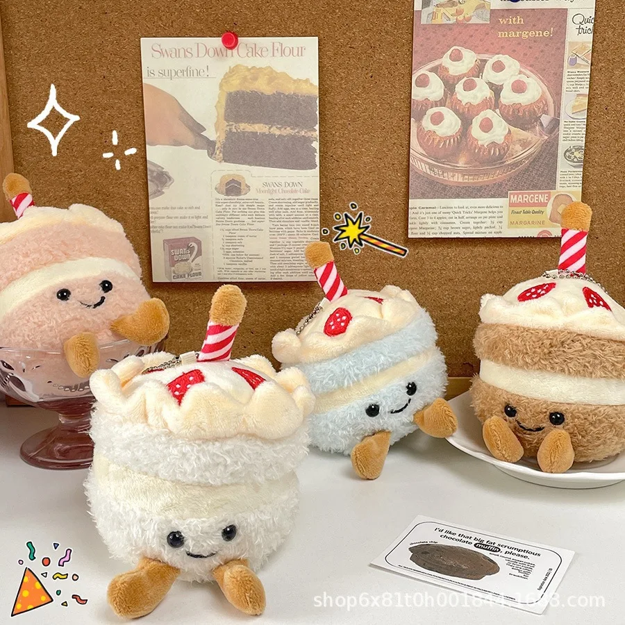 

Creative and fun food plush keychain, cake claw machine toy, student graduation gift
