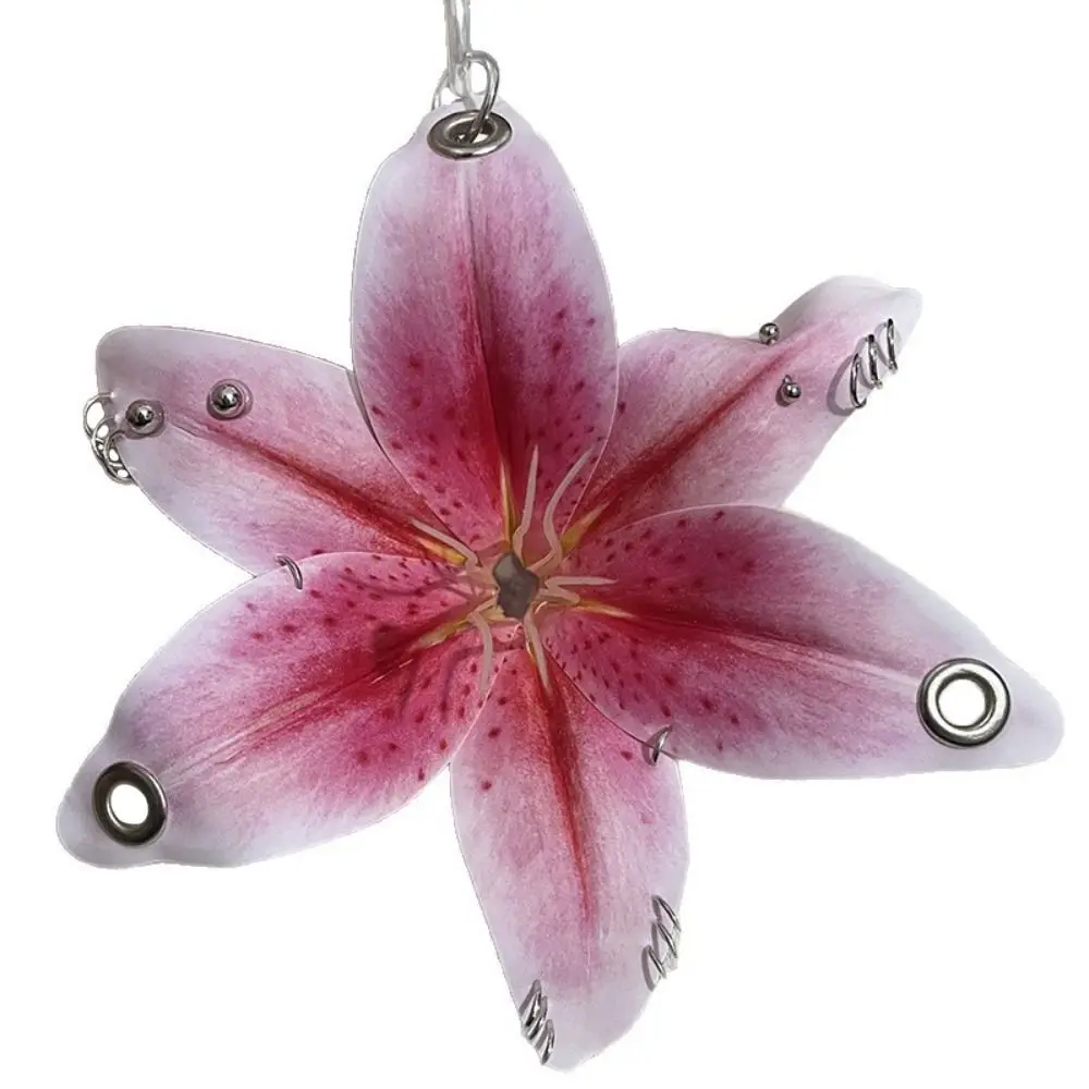 Creative Exquisite Lily Keychain Phalaenopsis Orchid Hanging Flower Keychain Chic Simulation Flower Car Key Ring