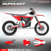 HUMAART Quality Graphics Stickers Vinyl Wrap for Stark Varg Electric Dirt Bike, White Red Style No.STKVARG21N001-HOR