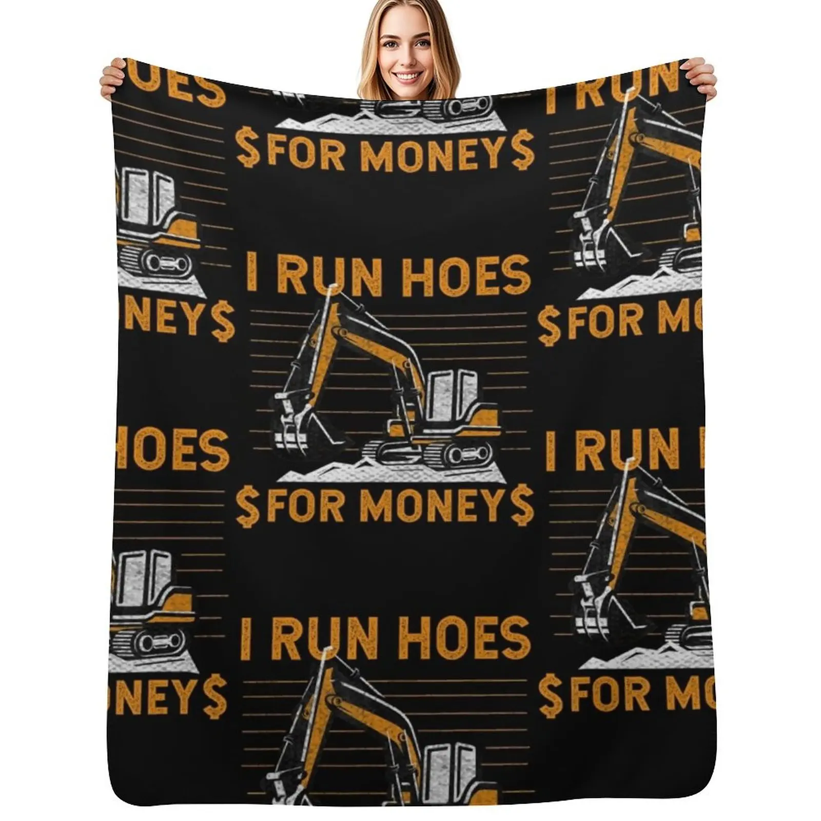 Funny Heavy Equipment Tractor Operator Throw Blanket Camping Blankets For Bed Summer Beddings Thermal warm for winter Blankets
