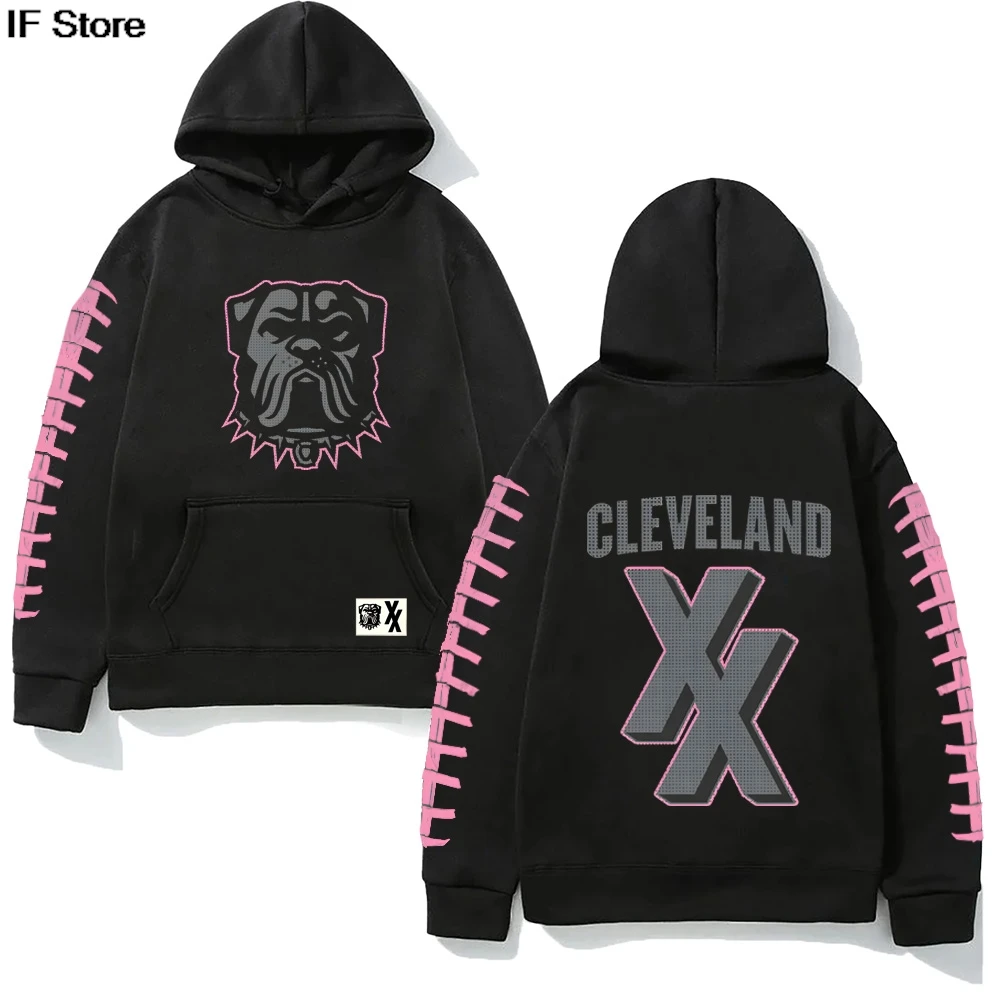 mgk x كليفلاند براون طويلة الأكمام هوديي لخريف/شتاء جديد الجرونج بلوزات فاسق ملابس طويلة الأكمام مقنعين البلوفرات #1