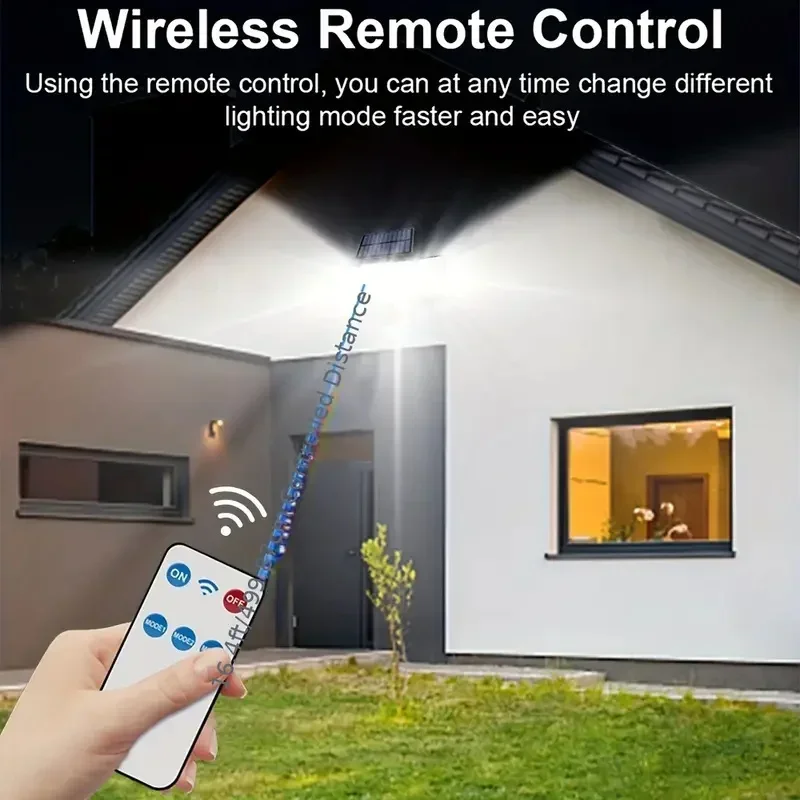 Solar Outdoor Lights with Remotes, 348LEDs Motion Sensor Wall Lights Waterproof, LED Outside Solar Powered Security Flood Light