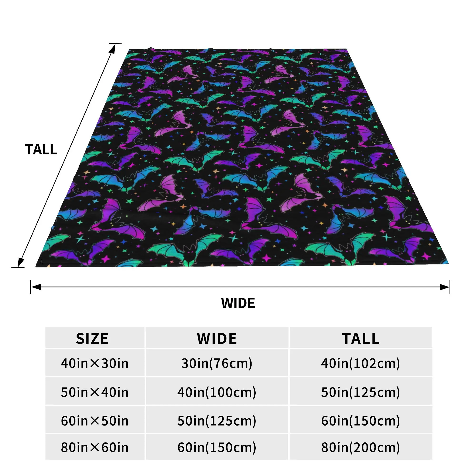 Flannel Throw Blanket Halloween Bat Stars Cartoon Warm Plush Blankets Soft Bedding for Bed Living room Home Picnic Couch