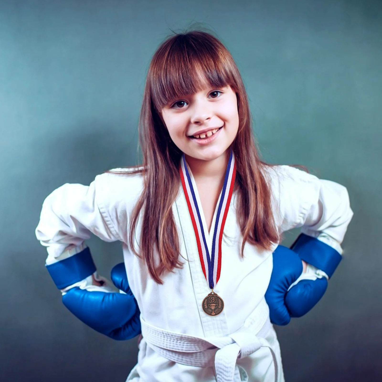 

3pcs Metal Award Medals Sports Winner Prizes Competition Reward Durable High Quality Universal Ribbon Race School Event Medal