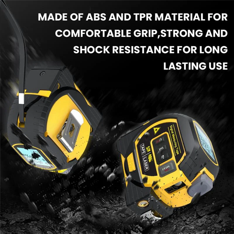

1 PCS Laser Tape Measure High Precision Laser Rangefinder Steel Tape Measure Yellow