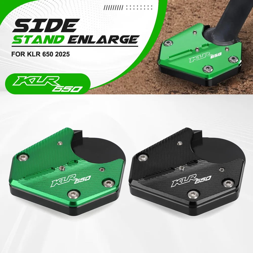 

2025 KLR 650 Motorcycle CNC Kickstand Foot Side Stand Extension Pad Support Plate For Kawasaki KLR650 2008-2024 2023 2022 2021