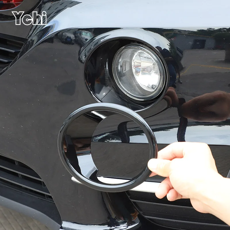 2 Pcs For BMW X5 F15 2014-2018 ABS Glossy Black/Carbon Fiber Car Front Fog Lamp Decoration Cover Trim Car Accessories