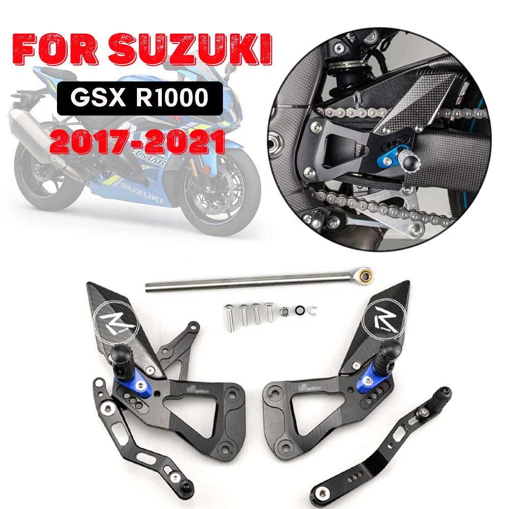 MTKRACING For SUZUKI GSX-R1000 2017-2022 GSX-R 1000 Rear Sets Heighten Pedal Adjustable Rearsets FootPegs Shift Lever Brake