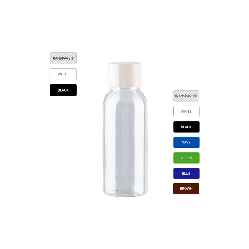 Botellas cosméticas vacías para mascotas, 30ml, 50 Uds., con tapa de rosca, botella pequeña redonda de plástico para muestra, contenedores blancos, transparentes, negros, azules y marinos