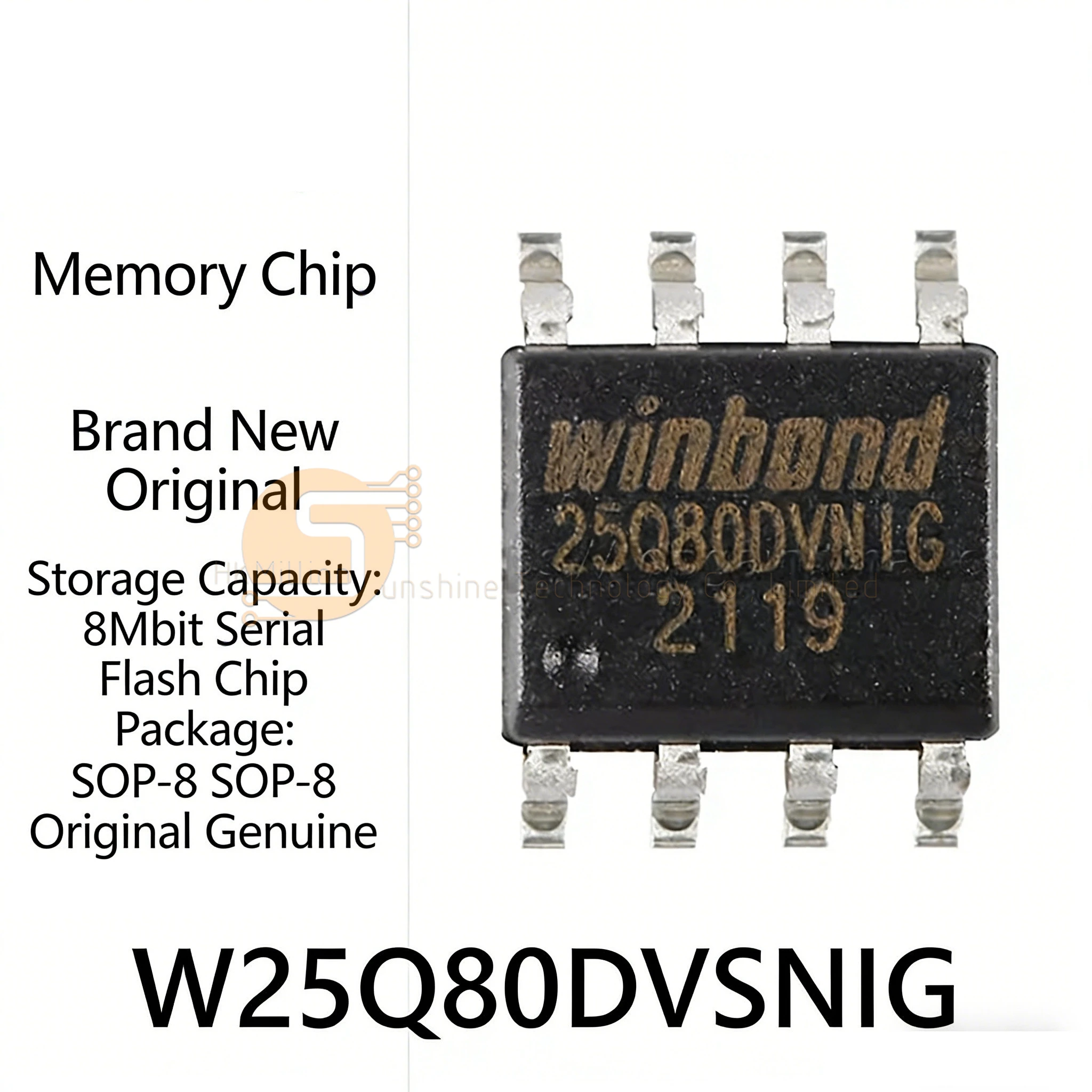 10pcs-50pcs W25Q80DVSNIG W25Q80DV W25Q80 Serial Flash Memory Chip 8Mbit SPI Interface SOIC-8 New Original IC