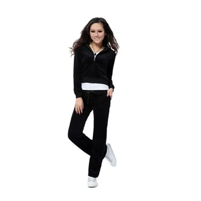 2024 Women\'s Clothing Velvet Juicy Tracksuit Pants Set Tracksuits Hoodies and Pants Suit Women 2 Pieces Set Clothes for Women