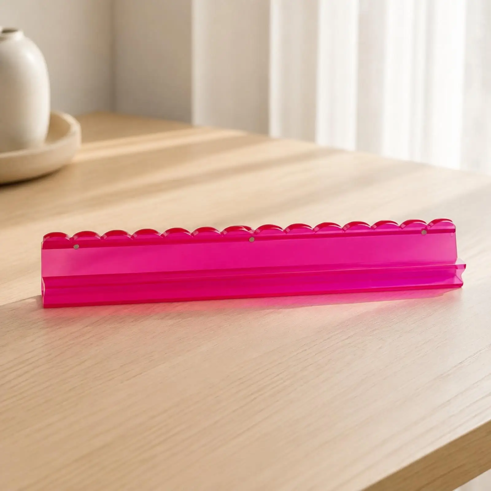 Mahjong Tile Pusher Holder for Mahjong Board Game Acrylic Pink Rack for 50mm Tiles Lightweight Design