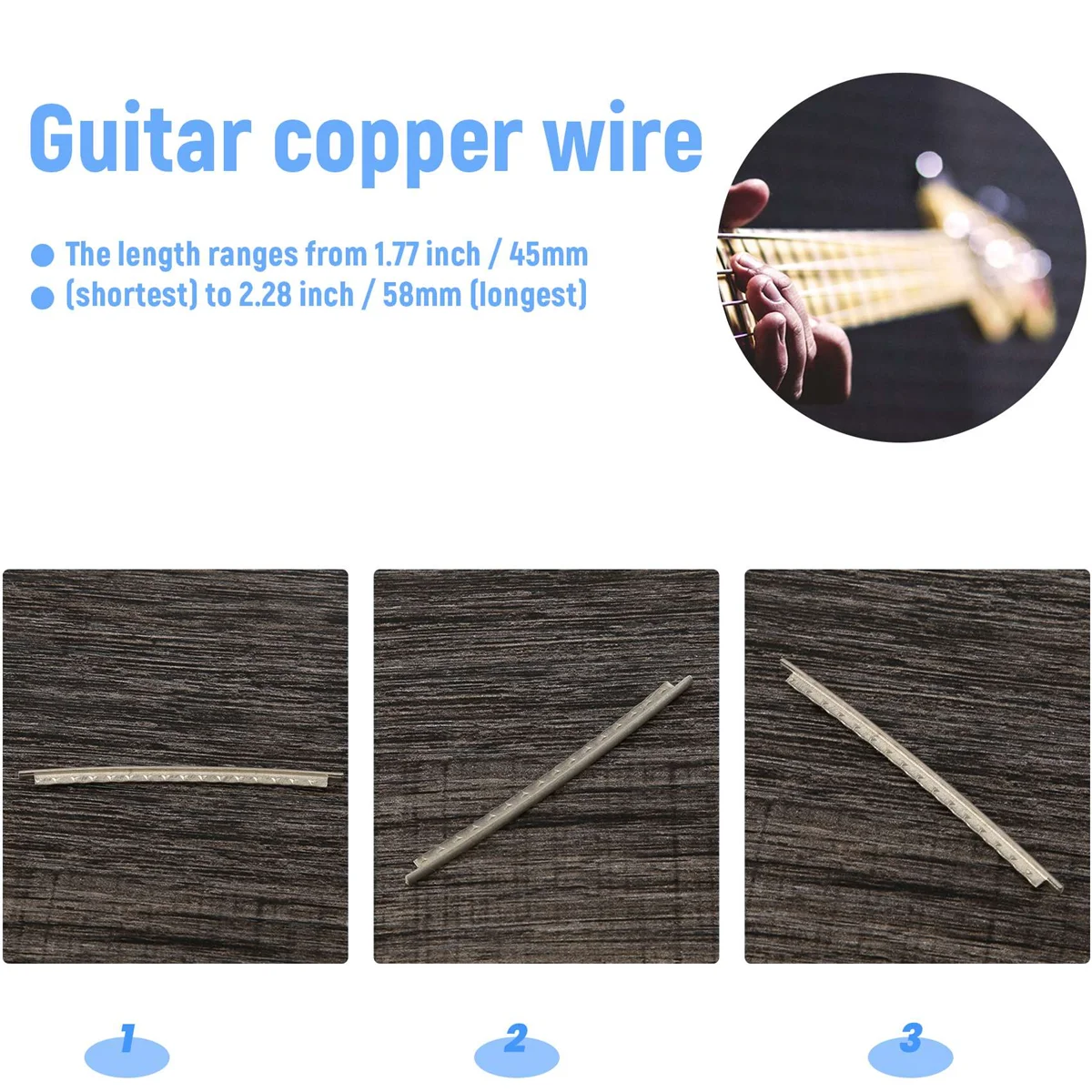 24 ชิ้นกีตาร์ไฟฟ้า Fret Wire Fretwire ชุด 2.2 มม