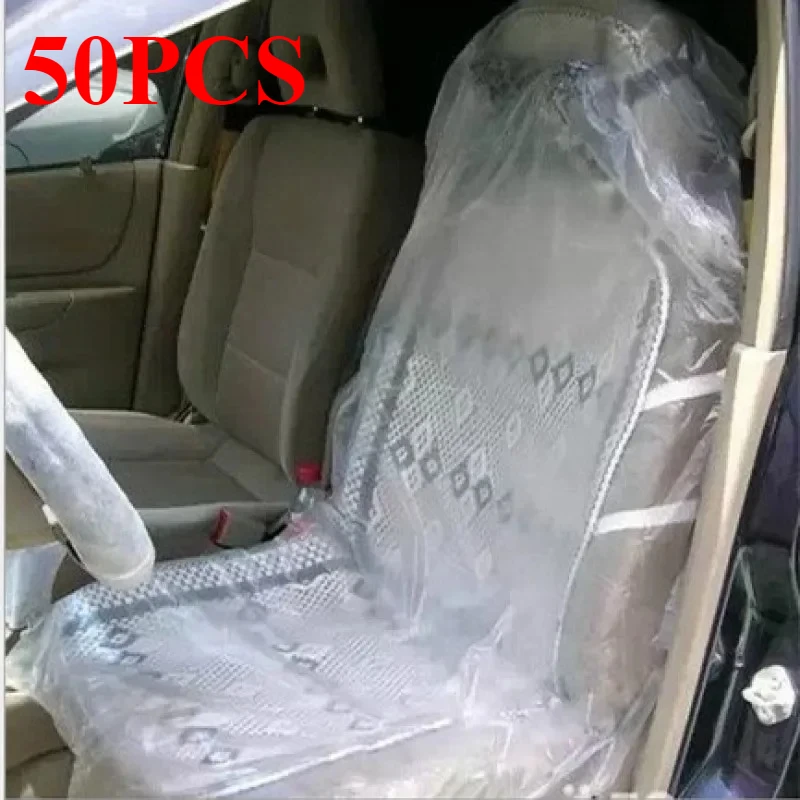 Capas de assento de carro descartáveis, Capa Protetora para Reparação de Beleza, Cuidado Impermeável, Limpeza, Protetor Universal do Assento de Carro, 50Pcs