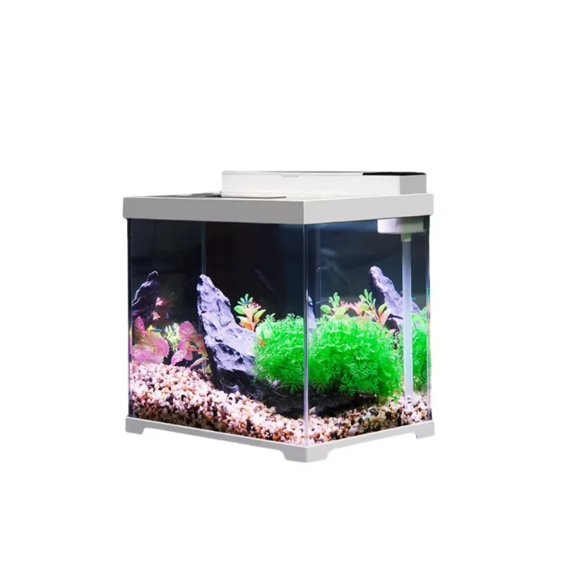 

New Fish Tank Aquarium Desktop Landscape Ultra Glass Fish Tank Cover Biochemical Ecological With Fish Tank Filter System