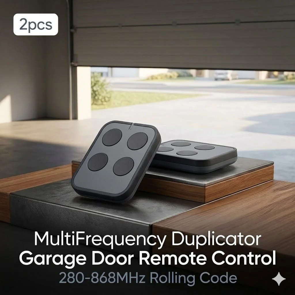 2pcs Universal Multi-Frequency 280-868MHz Garage Door Opener Handheld Transmitter Gate Keyfob 433.92mhz