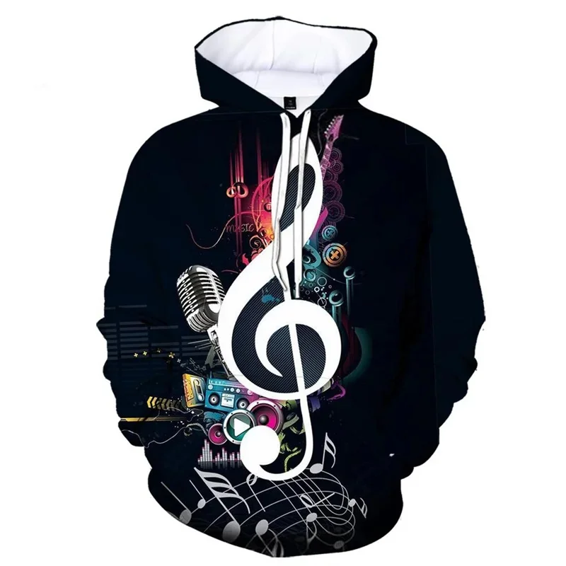 

New Music Notes 3D Printed Hoodie Sweatshirts Men Wome Spring Music Casual Long Sleeve Pullover Hip Hop Funny Streetwear Hoodies