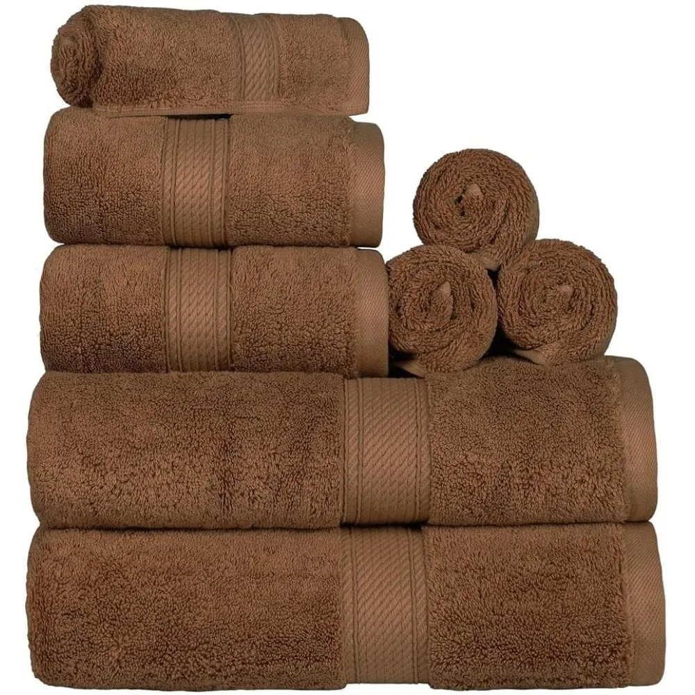 Egyptian Cotton Towel Set 8 Piece, 800 GSM Plush, Ultra Soft Absorbent Bath Towels