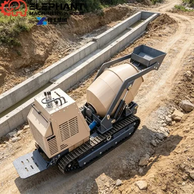 Electric Crawler Mini Concrete Mixer Narrow Passage Adaptable Farm Construction Work