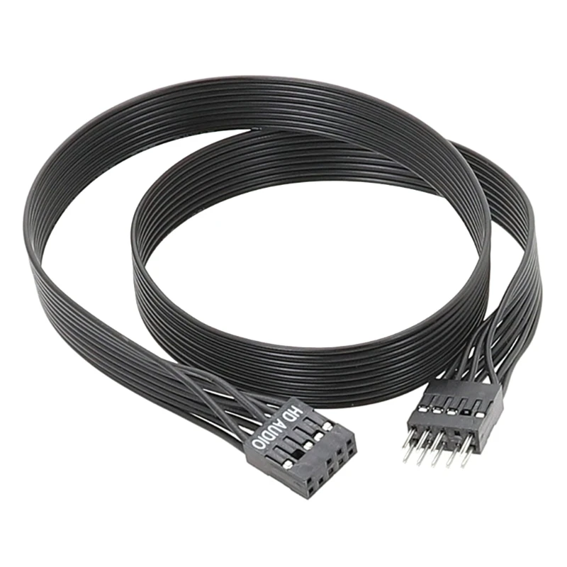 HDAudio 9pin Header Computer Motherboard Front Audio Extension Cable Male To Female Connection Flat Cable