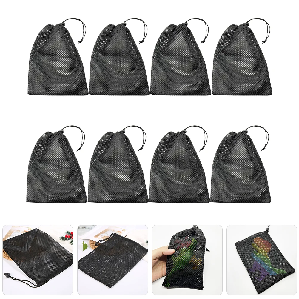 

8 Pcs Drawstring Storage Mesh Bag Net Bags Fitness Stuff Sack Laundry Polyester For Sports