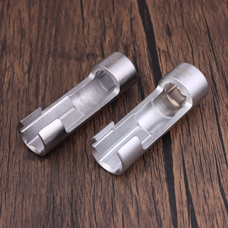 17/19mmDiesel Fuel Injector Pipe Hexagonal Opening Removal Sleeve Oxygen Sensor Wrench Pipe Sleeve Workshop Equipment Hand Tools