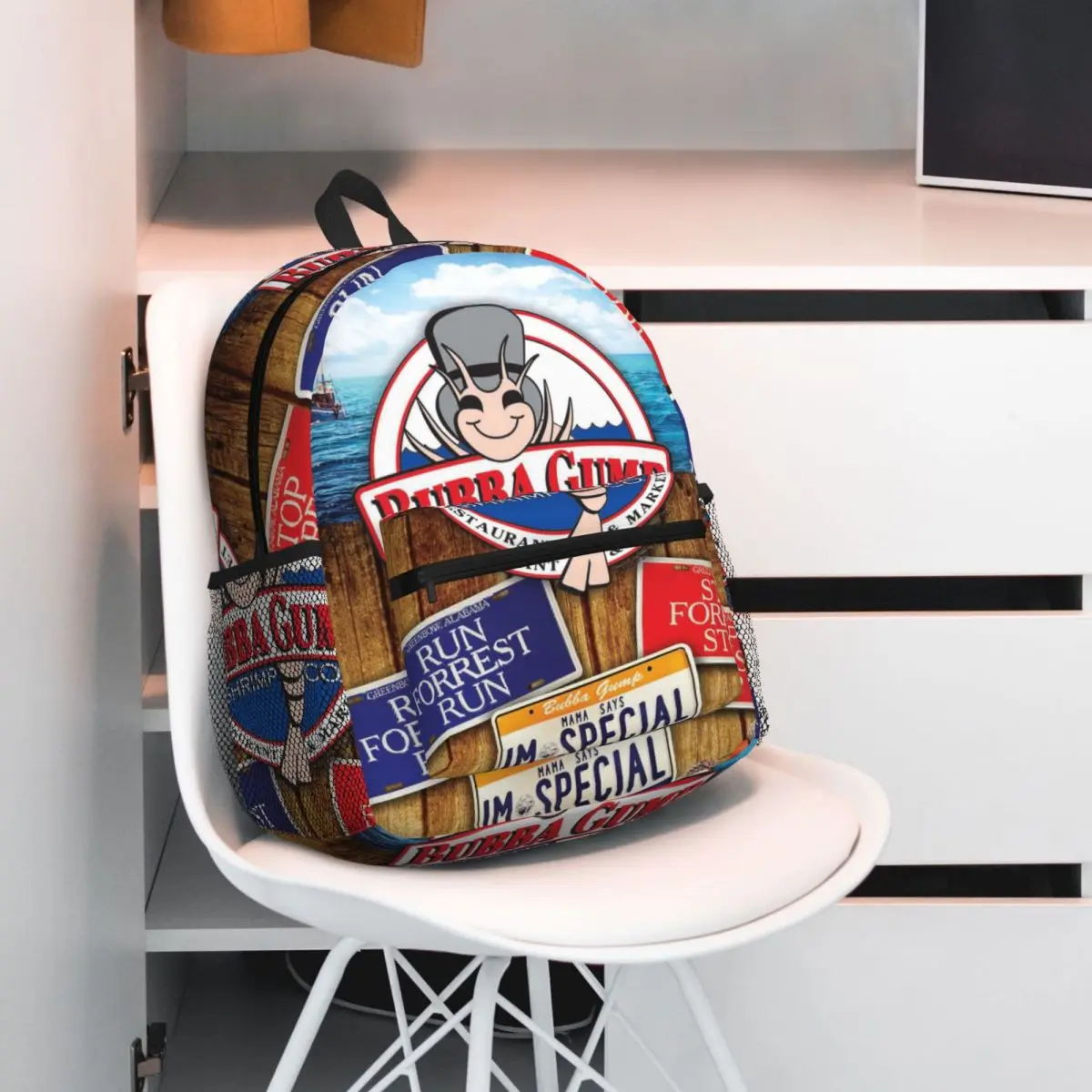 Mochila de la película Bubba Gump Shrimp Forrest, mochila escolar para estudiantes, bolsa escolar para niños, bolsas de hombro para ordenador portátil para niños y niñas