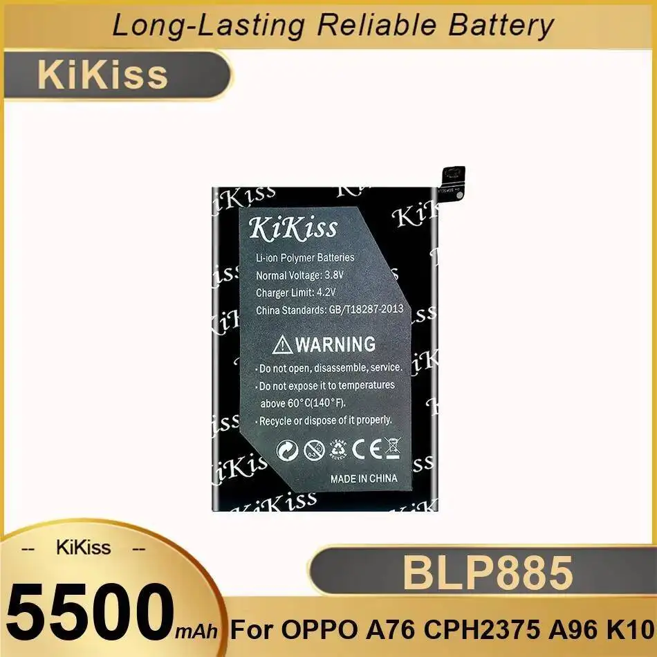 

Mobile Phone Battery BLP885 5500Mah Reliable Power Replacement For Oppo A76 CPH2375 A96 K10