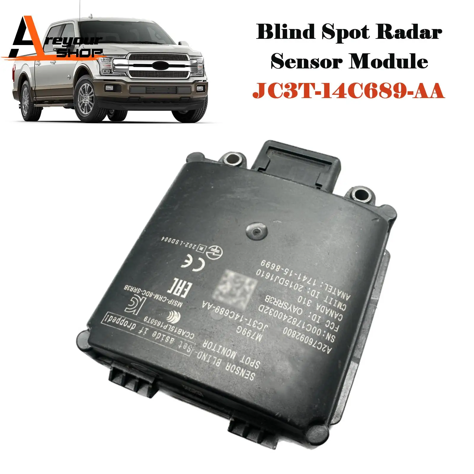 Blind Spot Monitor Sensor Module JC3T-14C689-AA for Ford F150 F250 Super Duty