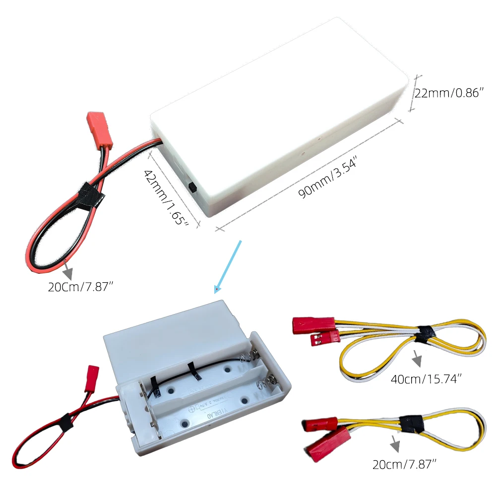 DIY 3.7V 2X18650 Parallel Battery Box with Protective Cover JST 2Pin Holder for Low-Power Cameras