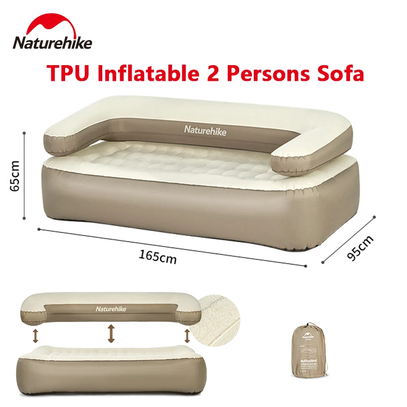 Naturehike Camping 2 In 1 Air Sofa & Bed TPU 2 Persons Inflatable Cushion 35CM Thickened Widening 200kg Bearing Weight Mattress