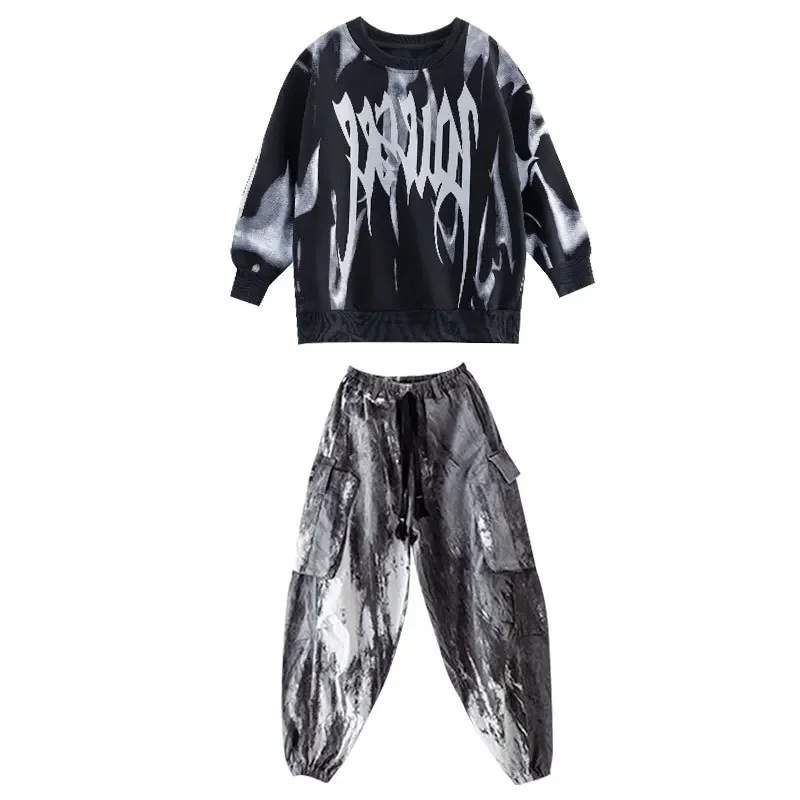 أطفال بنين بنات الشارع الشهير فضفاض عادية الرياضة البلوز البضائع بانت مجموعات الدعاوى بناطيل أطفال رياضية الهيب هوب الجاز الملابس #6