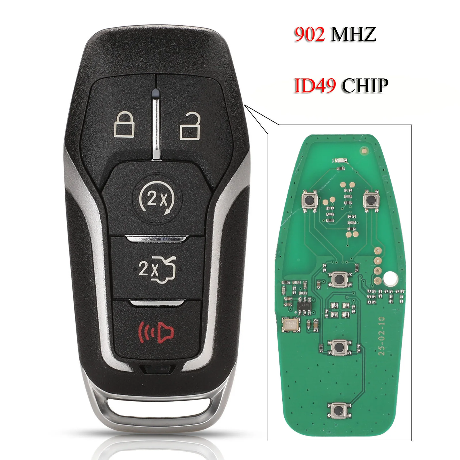 jingyuqin 902Mhz ID49 Remote Car Key For Ford Fusion Explorer Edge Mustang 2017 2018 Control Key Smart With blade
