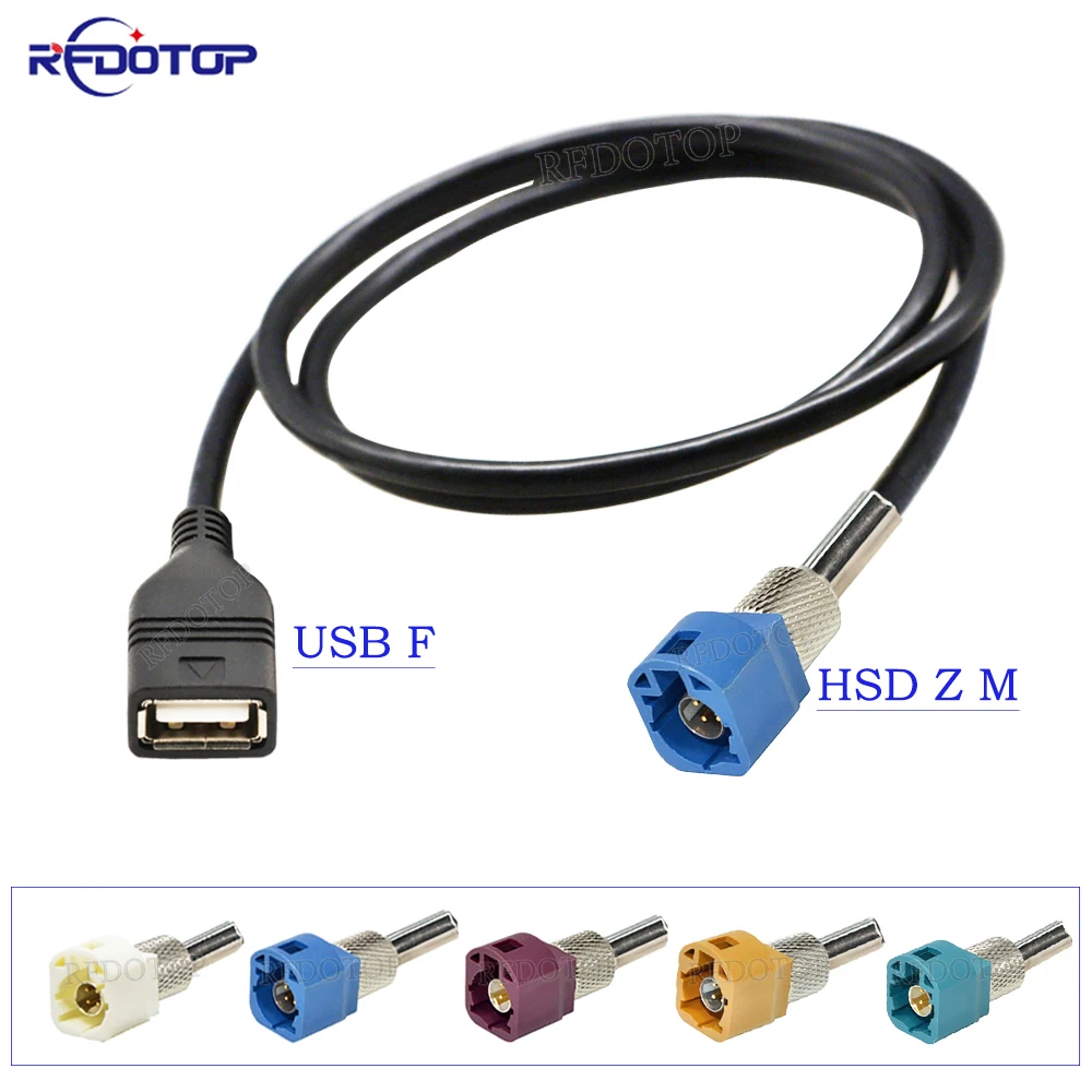 USB Female to 4Pin HSD Code A/B/C/D/G/H/J/K/Z Male Connector LVDS Cable Car Head Unit Control Screen RCC NAC Cable HSD to USB