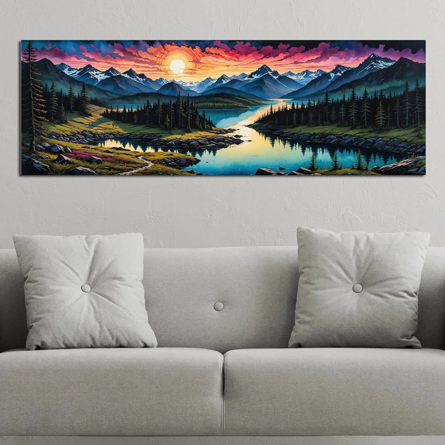 

Mountain Lake Forest Scenery New Diy Diamond Arts Painting Kits Large Size Landscape Full Mosaic Embroidery Picture 300x100cm